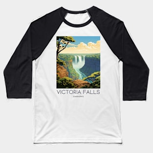 A Pop Art Travel Print of Victoria Falls - Zambia / Zimbabwe Baseball T-Shirt